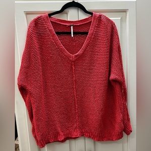Free People Coral/Red sweater